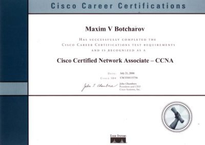 Certificate Cisco CCNA