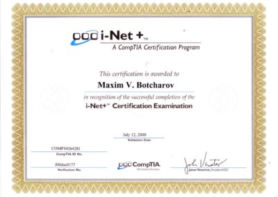 Certificate CompTIA Inet+